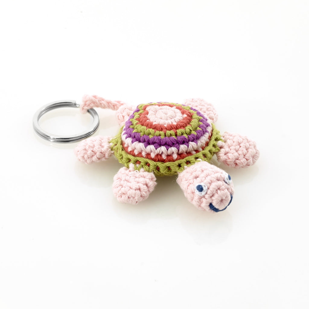 Keyring - turtle - pink