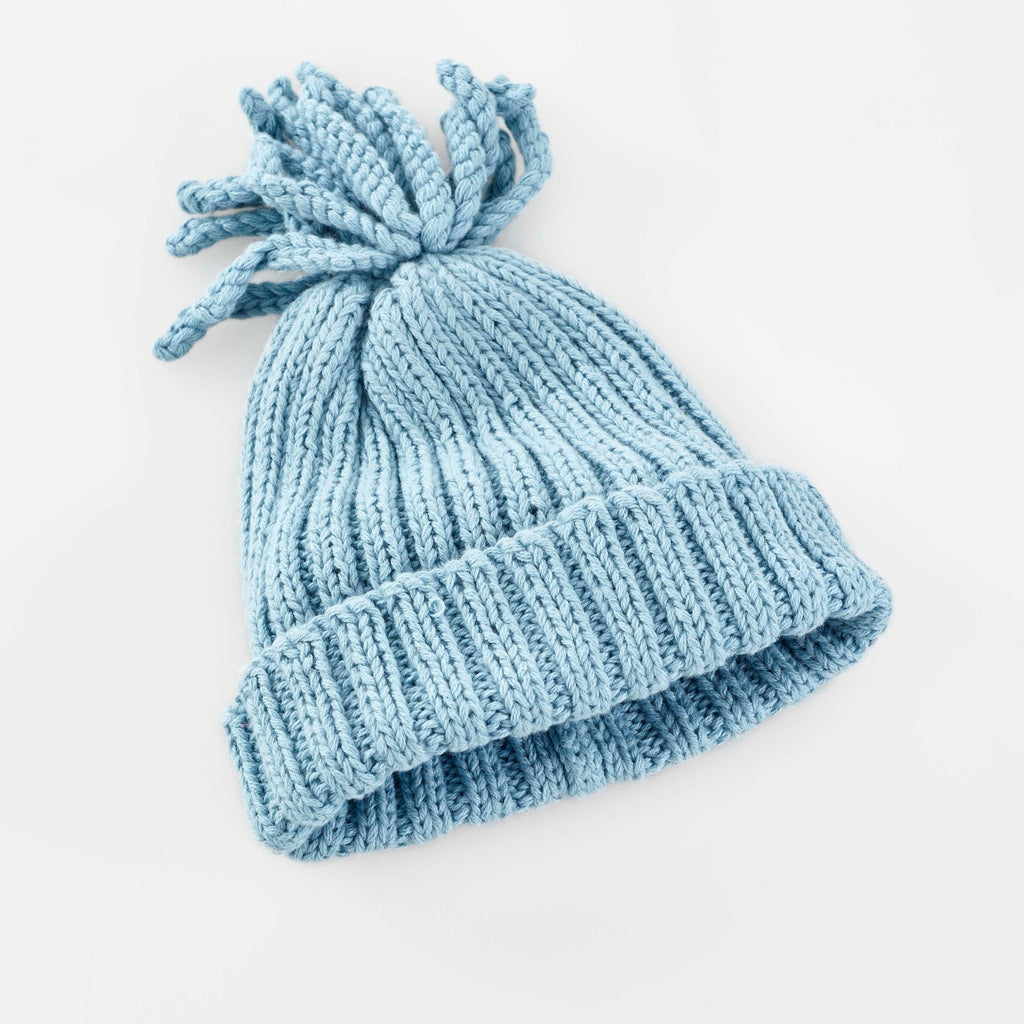 Organic Cotton Rib Knit Hat - Delicate Light Blue